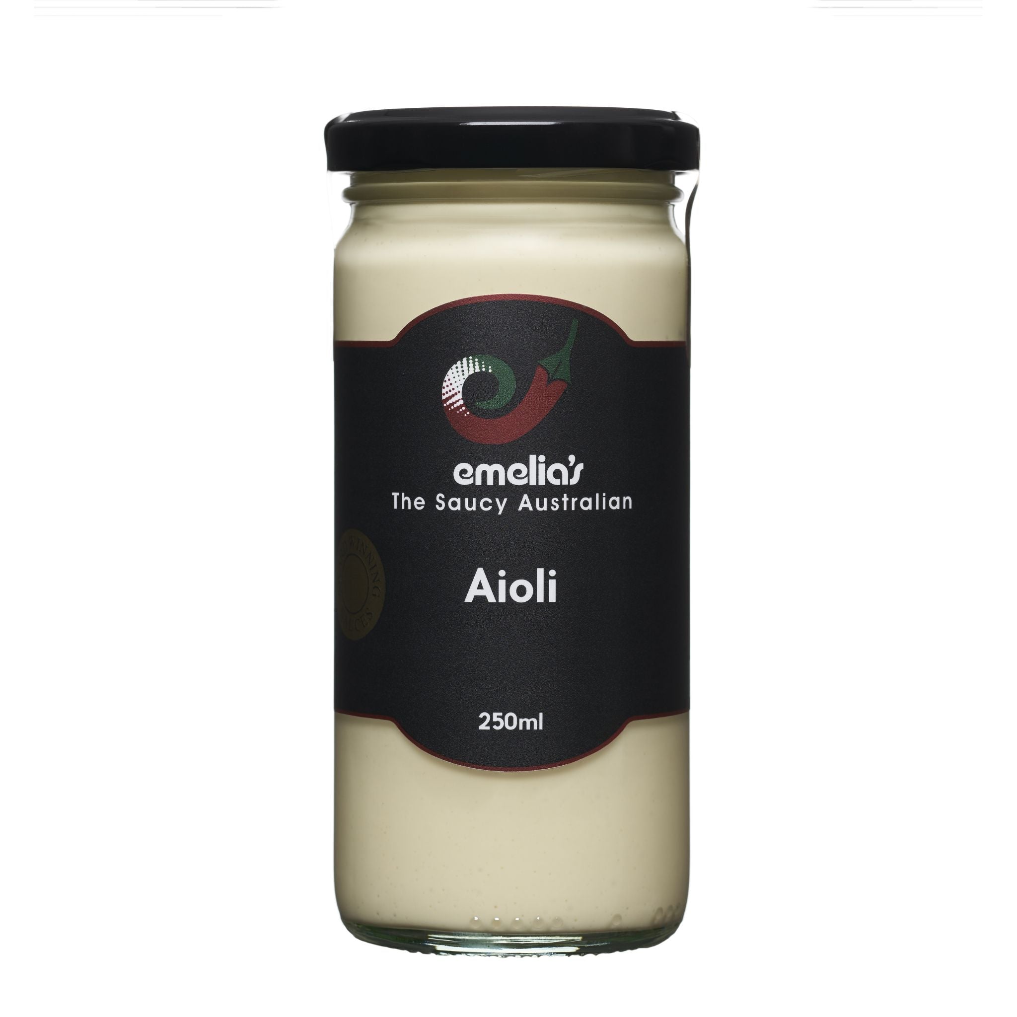 Australian Made, gluten free Aioli facing forward