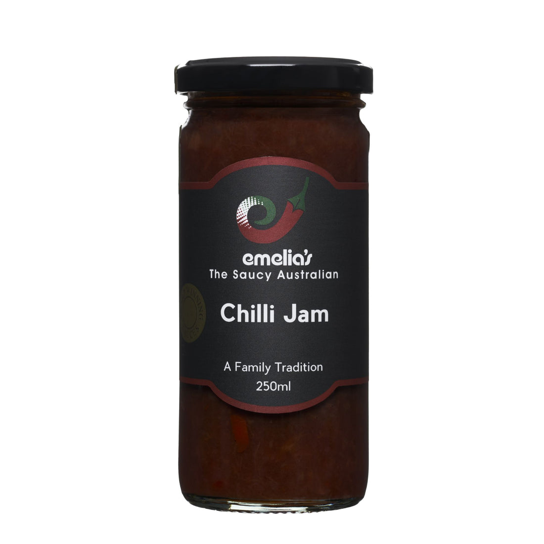 Australian made gluten free chilli jam forward facing jar